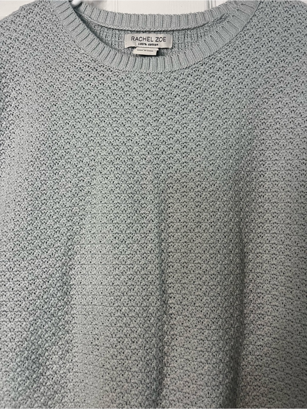 Rachel Zoe Pale Blue Short Sleeve Textured Knit Top - Picture 2 of 7